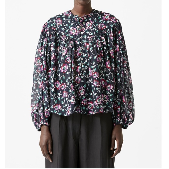 ISABEL MARANT 🟣 SALIKA FLORAL TOP - Picture 5 of 5